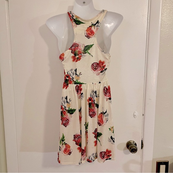TOPSHOP Floral print rose halter dress sz 2 - Picture 4 of 10